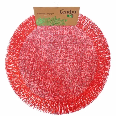 Салфетка на стол 38см «Гранада» плетеная, красная