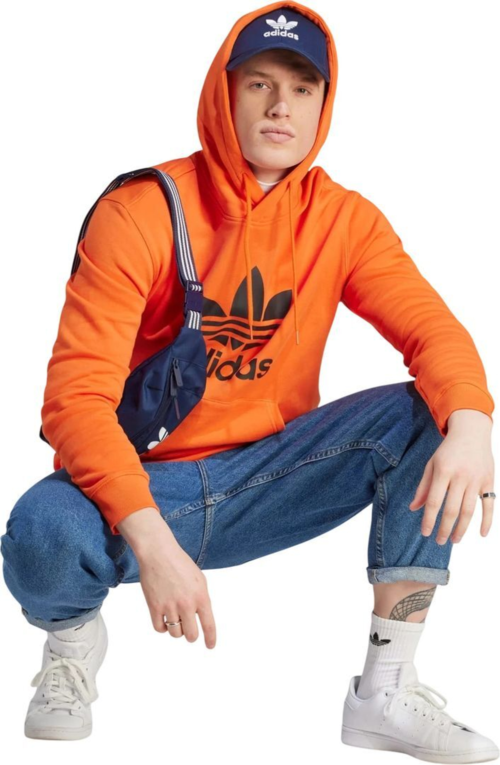 Худи Adidas ADICOLOR CLASSICS TREFOIL HOODIE оранжевый