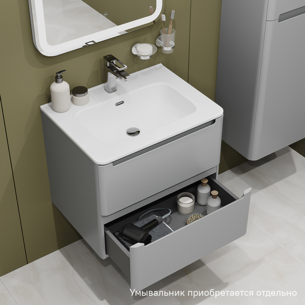 Тумба подвесная IDDIS Edifice, 60 см, светло-серый, EDI60L0i95