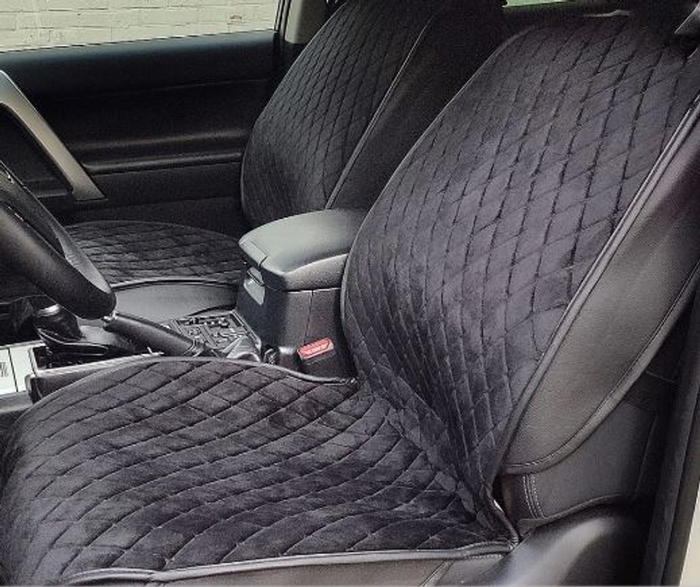 Накидки сидений ПОЛНЫЙ Coolpart MAXIMAL LUX (кт) - N-09-BLBL (Велюр РОМБ) черный/ шов черный