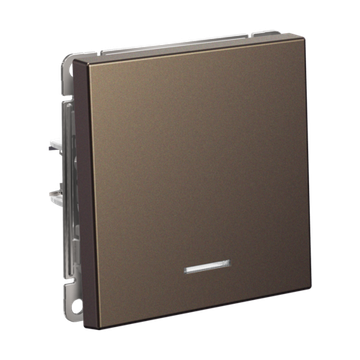 Выключатель кнопочный 1-кл. ArtGallery 10А с подсветкой механизм мокко SE GAL000616