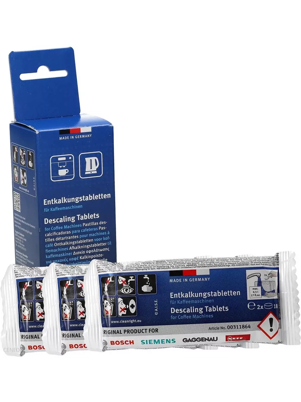 Таблетки для очистки от накипи для кофемашин TCZ 6002 (Италия) 00312453 (00311864, 00310452, 00310817, 00310967, 00311143, 00311556)