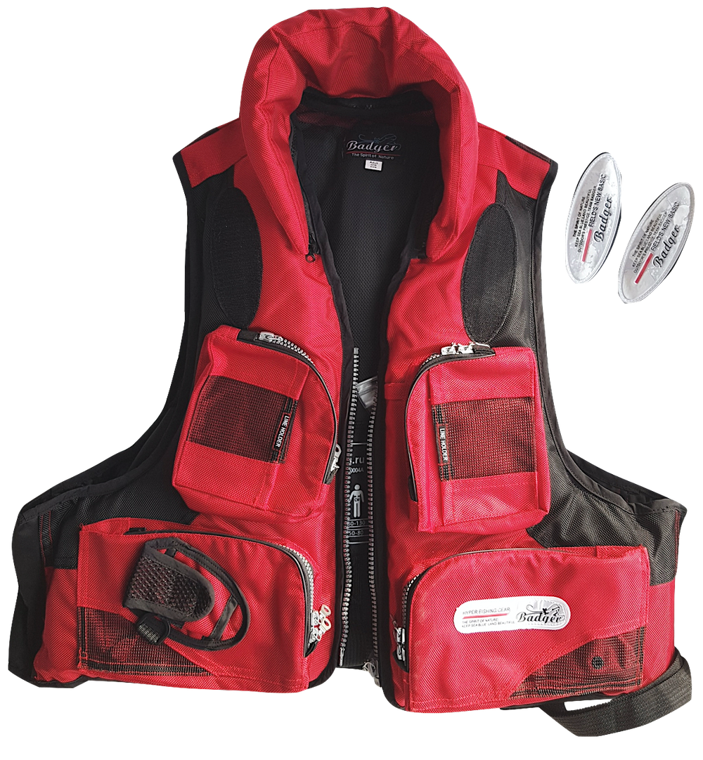 Жилет страховочный Badger Aqua Sport рыбаловный HFM-302-RED до 120кг -