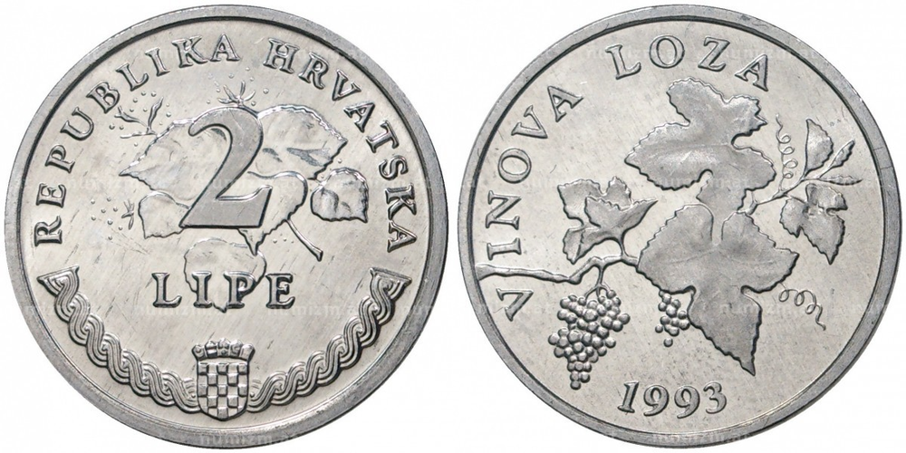 Хорватия 2 липы, 1993 - 2021 Виноград XF