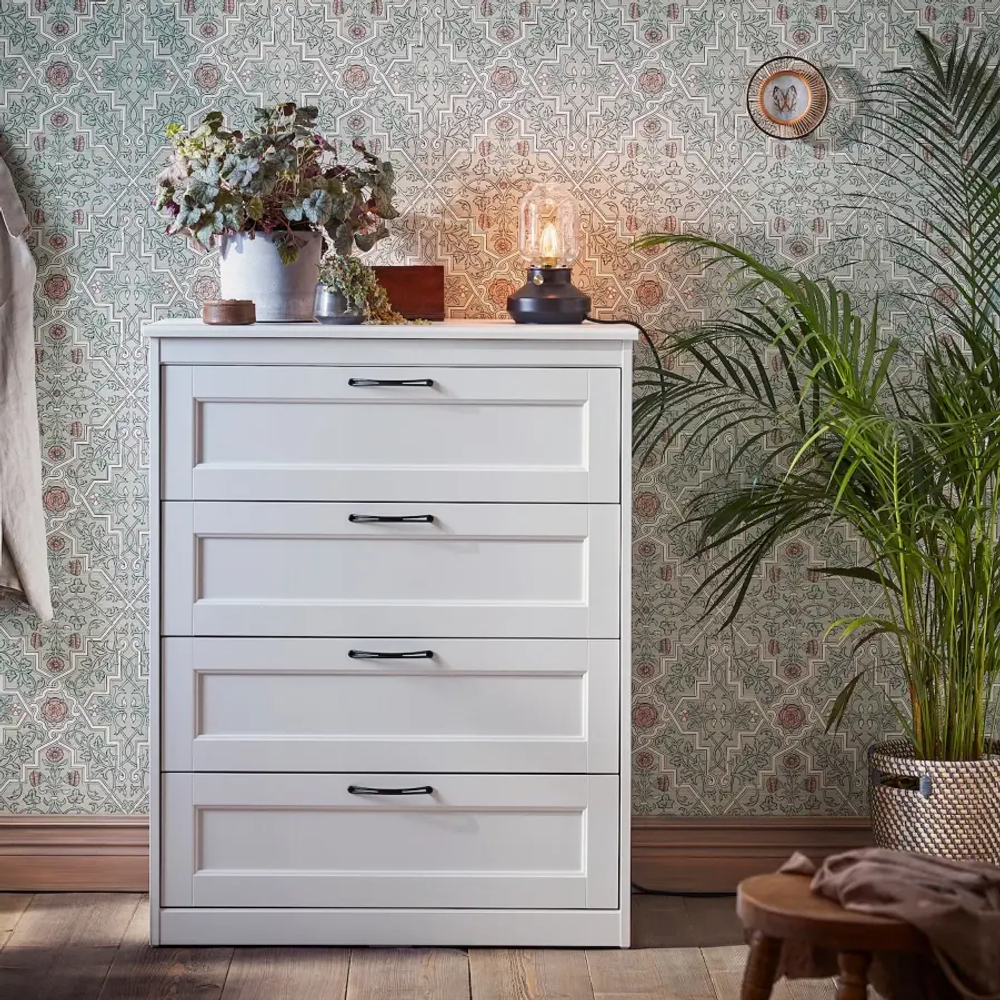 Комод с 4 ящиками - IKEA SONGESAND/СОНГЕСАНД ИКЕА, 50х82х104 см, белый
