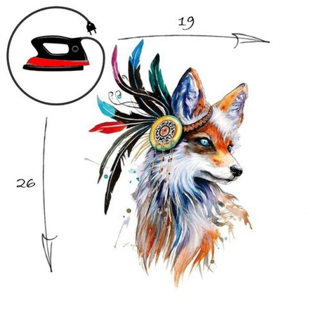 Термотрансфер "Лиса", наклейка на одежду, 19х26