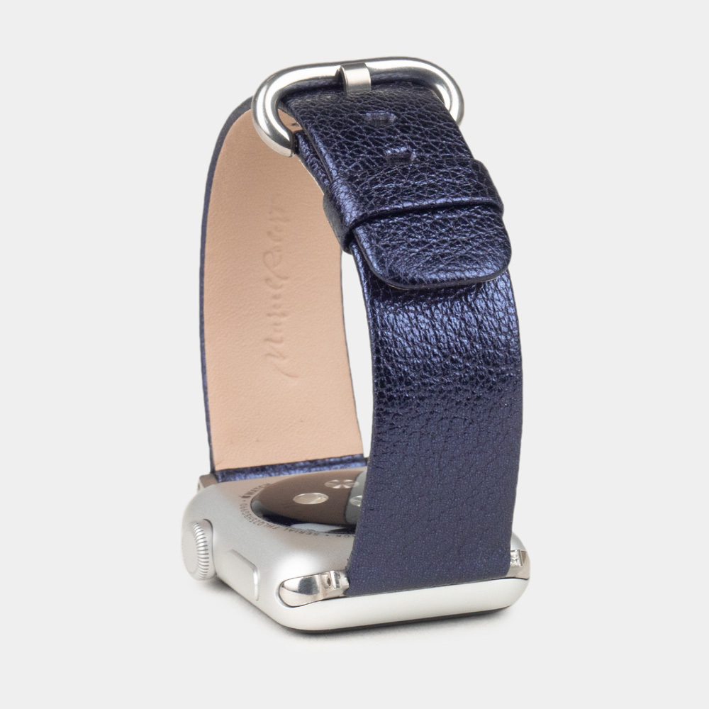 Ремешок для Apple Watch 44/45/46 mm из кожи козы, цвета кобальт