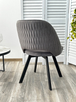 Стул М-City DISAUR Дуна (Duna) поворотный на поворотный на 360 градусов, B28 темно-серый, Велюр, Черный каркас