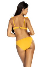 Раздельный купальник с легкой плиссировкой и оборками на чашках (Размер: 70D/36) (Цвет: желтый)