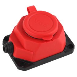 Колодка ЭРА K-1e-RED-IP44 каучуковая с заземлением 1 розетка 16A IP44 красная | Электротовары