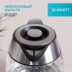Чайник SCARLETT SC-EK27G13, 2 л, 2200 Вт, закрытый нагревательный элемент, стекло, стальной