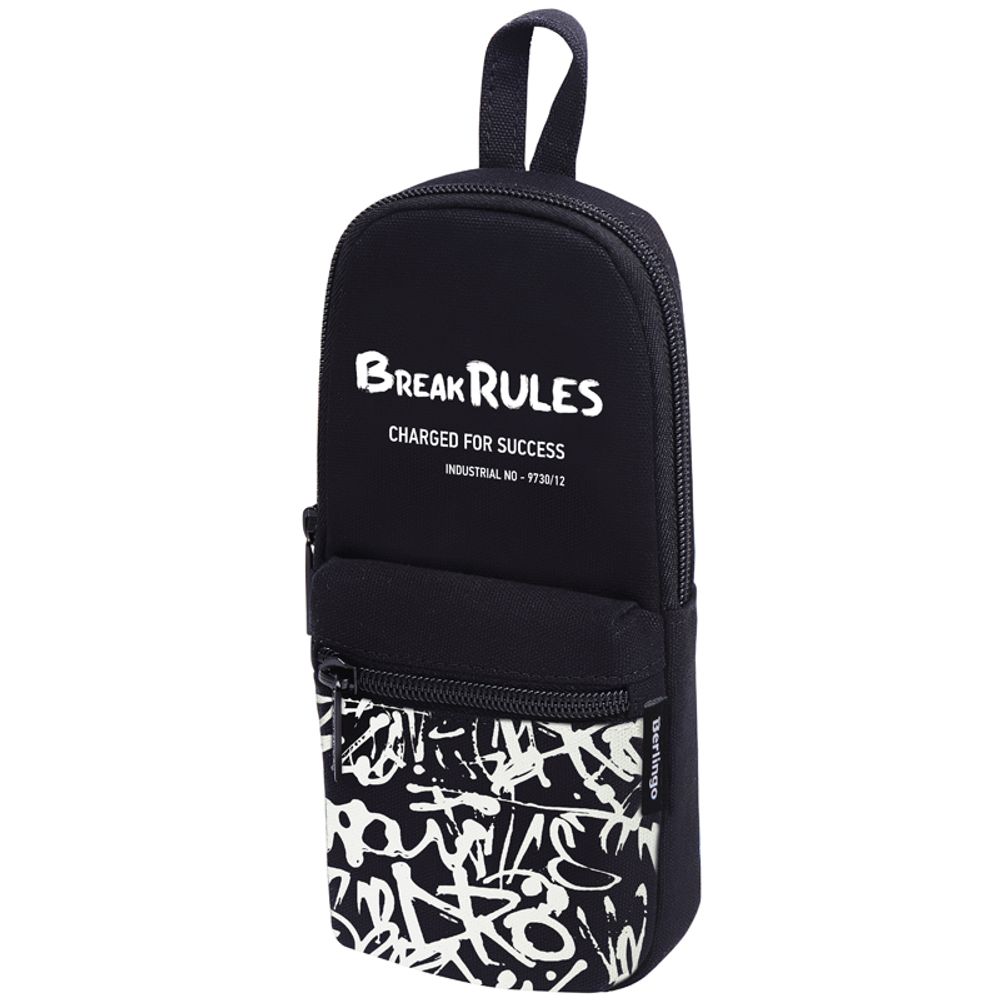 Пенал мягкий 1 отделение, 1 карман, 210*90*40 Berlingo "Break Rules", текстиль