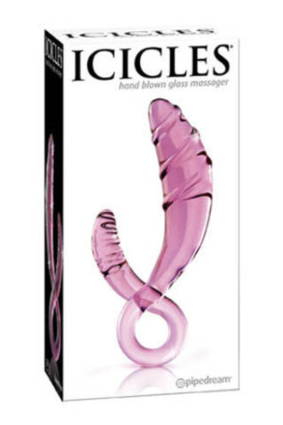 Розовый стеклянный фаллоимитатор 2-в-1 ICECLES № 30