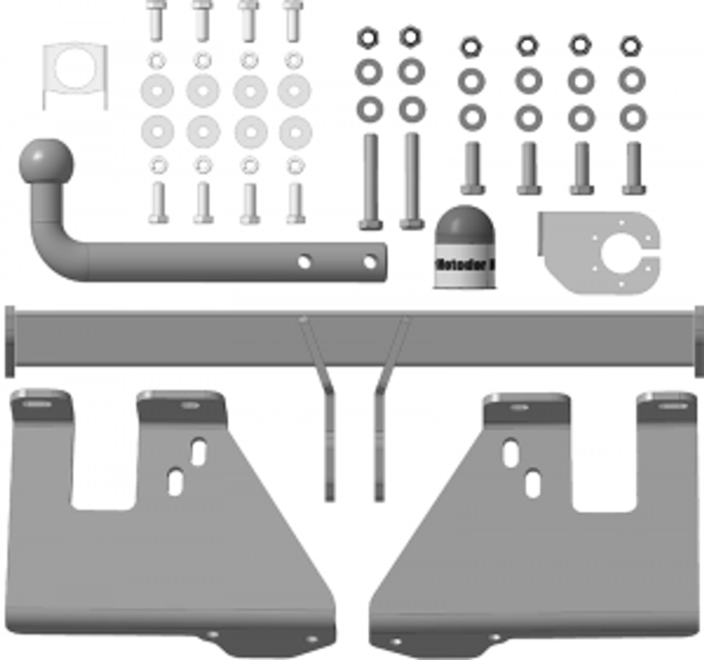 Фаркоп Motodor KIA Sportage, Hyundai Tucson, 2004-2010 (оцинк. Шар) арт.90901-A