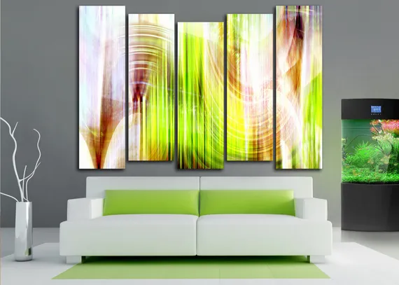 Модульная картина "Зеленая абстракция"