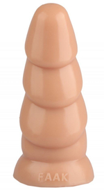 Телесная рельефная анальная втулка - 18,5 см. (Цвет: телесный)
