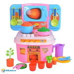Кухня игровая Little Kitchen с набором, 37 предм., розов. (Орион)