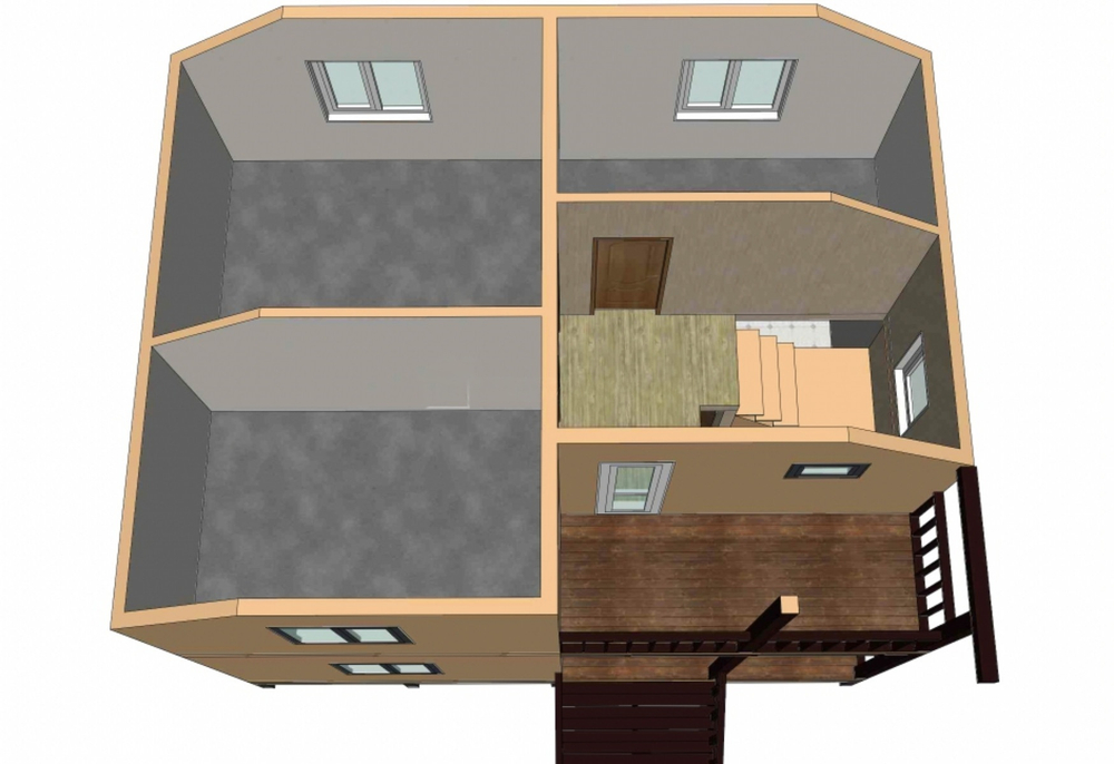 Каркас дома 8 x 6 м
