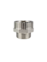 Ниппель переходной, латунь, наружная резьба 1 1/4"х1", никель, RTP