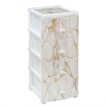 Комод ДЕКОР(моно рис) 4-х Белый мрамор РП-451