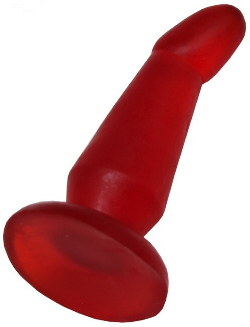 Гелевая изогнутая анальная пробка (красный) 35х130 мм (Цвет: красный)