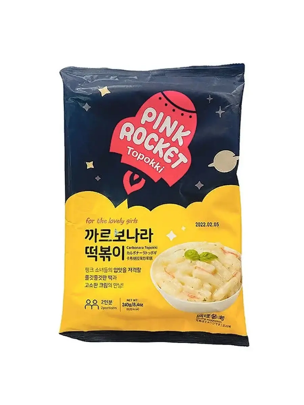 Рисовые палочки Topokki Pink Rocket с соусом карбонара
