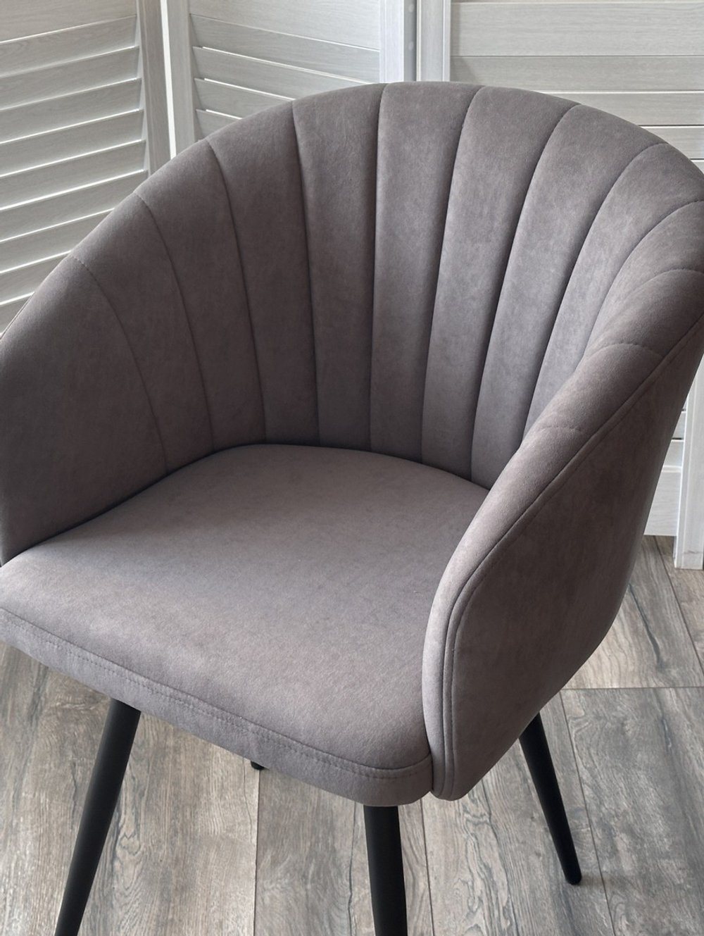 Стул МИШЕЛЬ 360 град. поворот. B28 Темно-серый, велюр / черный каркас, М-City