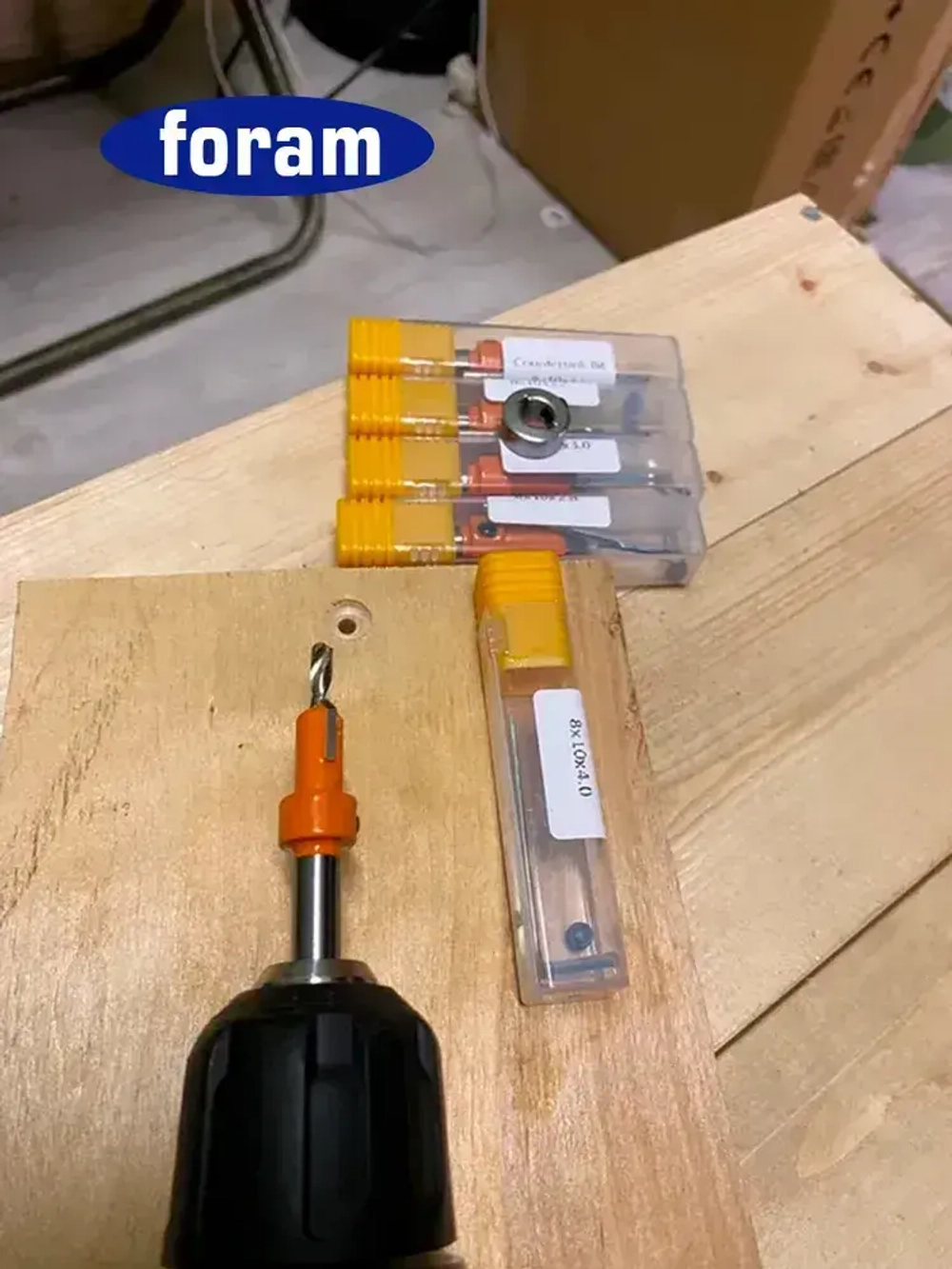 Сверло с зенкером по дереву, FORAM, зенкер d 10мм, хвостовик 8мм, 5шт