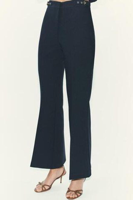 ZARA БРЮКИ FLARED С ПРЯЖКАМИ, МОРСКОЙ СИНИЙ