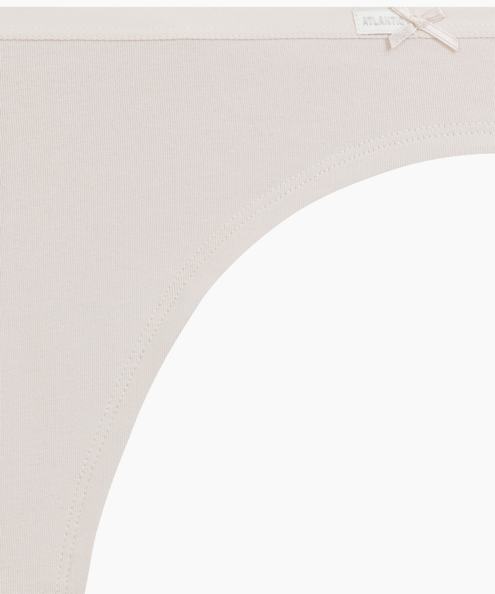 Трусы женские бразильянки Atlantic, набор из 3 шт., хлопок, ромовые + пепельная роза + светло-бежевые, 3CLP-005