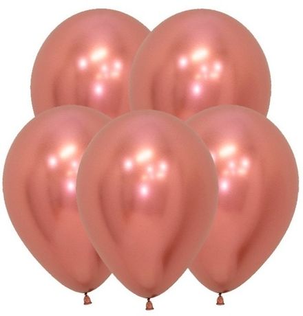 Шары "ХРОМ розовое золото" 35 см (летают от 3-х дней)