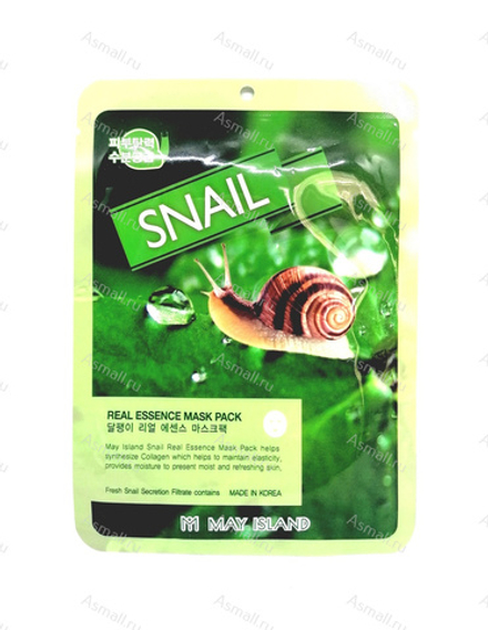 Маска тканевая с экстрактом муцина улитки Real Essense Snail Mask Pack, MAYISLAND, 25 мл.