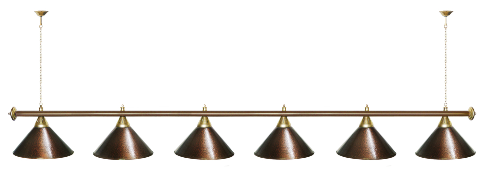 Лампа STARTBILLIARDS 6 пл. (плафоны золотые,штанга золотая,фурнитура золото)