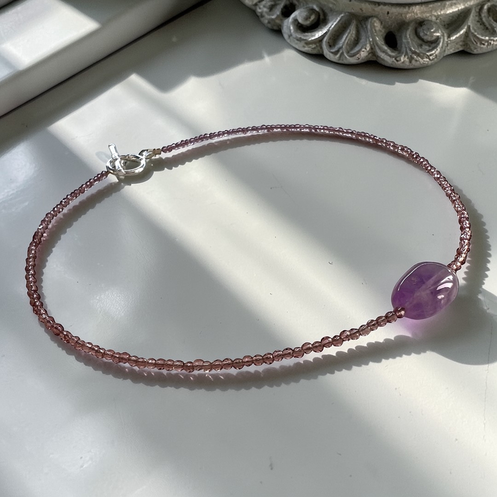 Чокер. Лиловый рассвет. Аметист