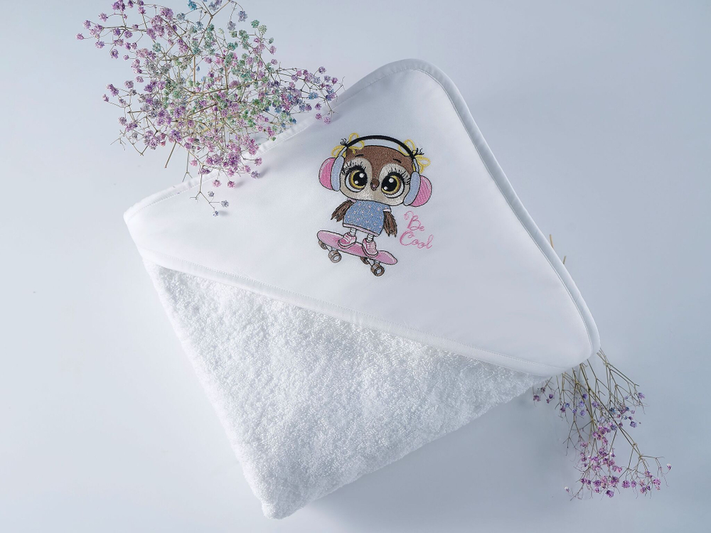 Полотенце детское 120х120 Claire Batiste Atelier Smart Girl для новорожденных с капюшоном