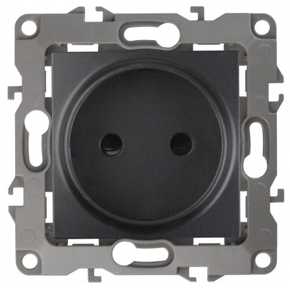 12-2105-05 ЭРА Розетка 2P, 16A-250В, IP20, Эра12, антрацит | Без бренда