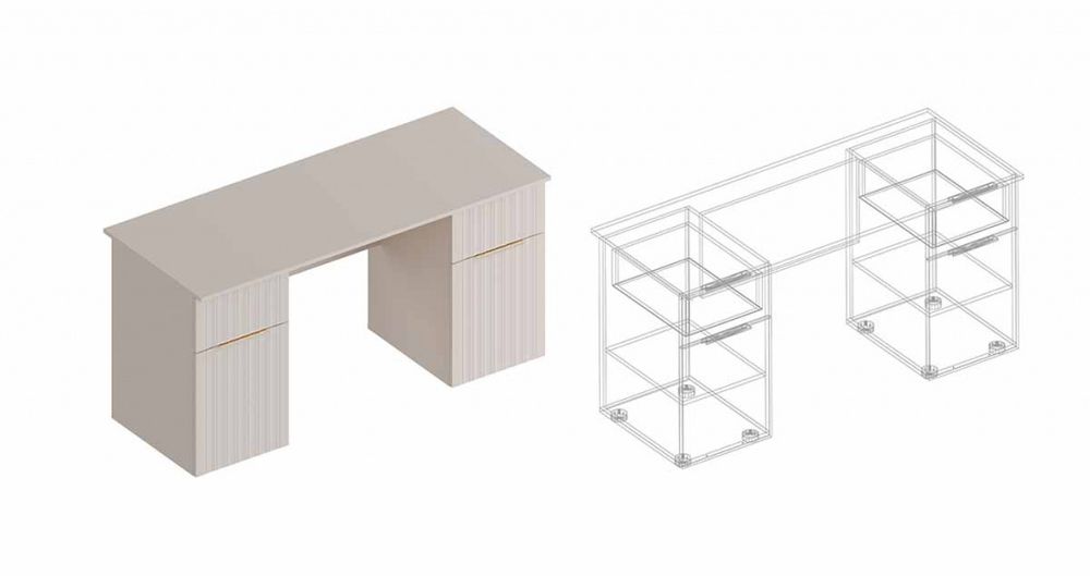 Стол письменный 2-х тумбовый "Тефия" 1500