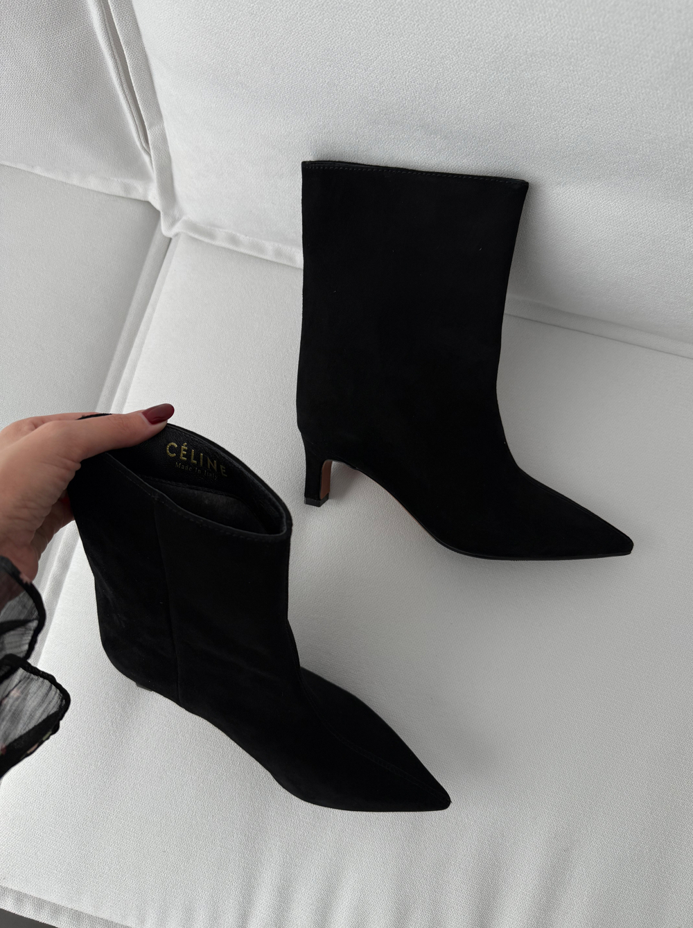 Ботильоны из натуральной замши