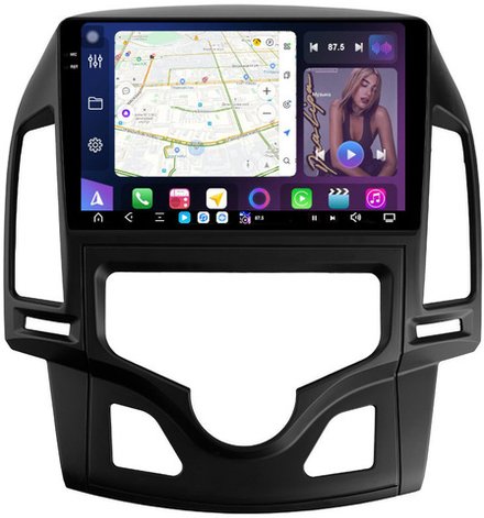 Магнитола для Hyundai i30 1 2007-2012 (климат) - FarCar GX043M монитор 9.5" 2K QLED на Android 14, TS20, 6+128Гб, CarPlay, 4G SIM-слот