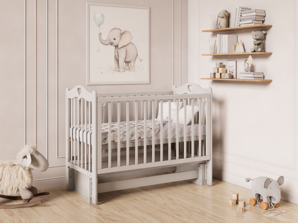 Кровать Incanto Sofi с сердечком, маятник универсальный, цвет серый