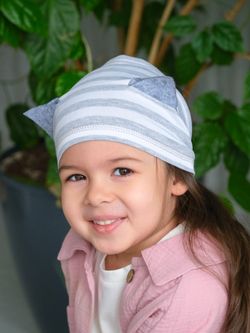 Косынка трикотажная (Молочно-Серая полоска) КИС