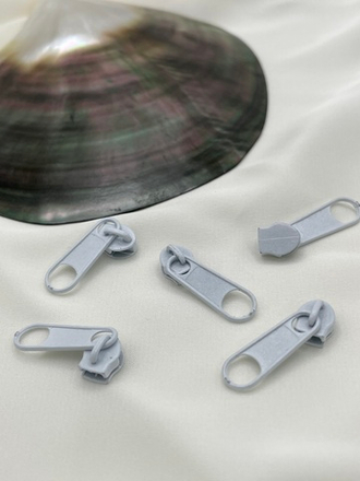 Собачка / бегунок для молнии холодный белый 6,5 мм