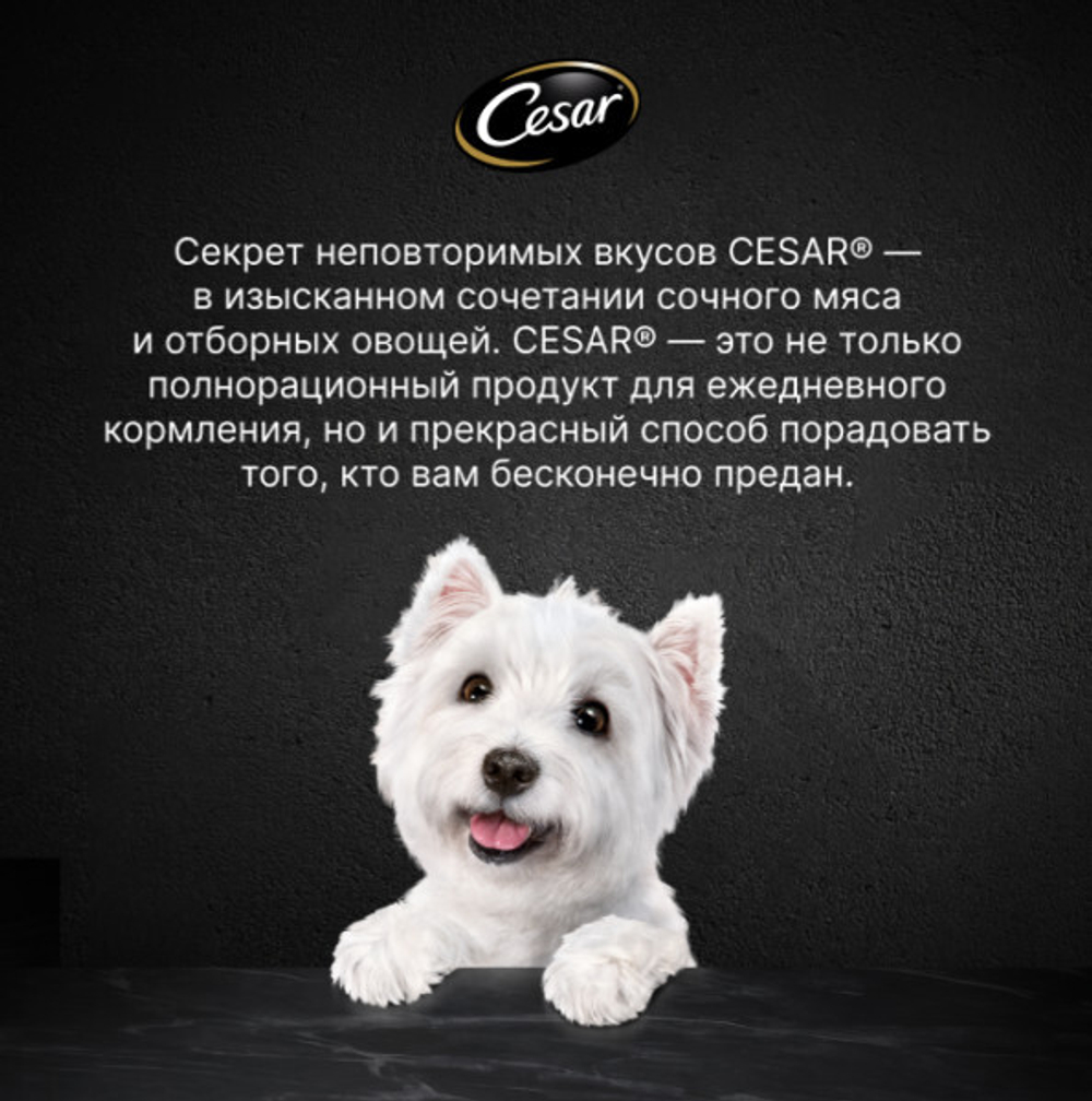 Ягнёнок паштет, 85г влажный корм для собак, Cesar