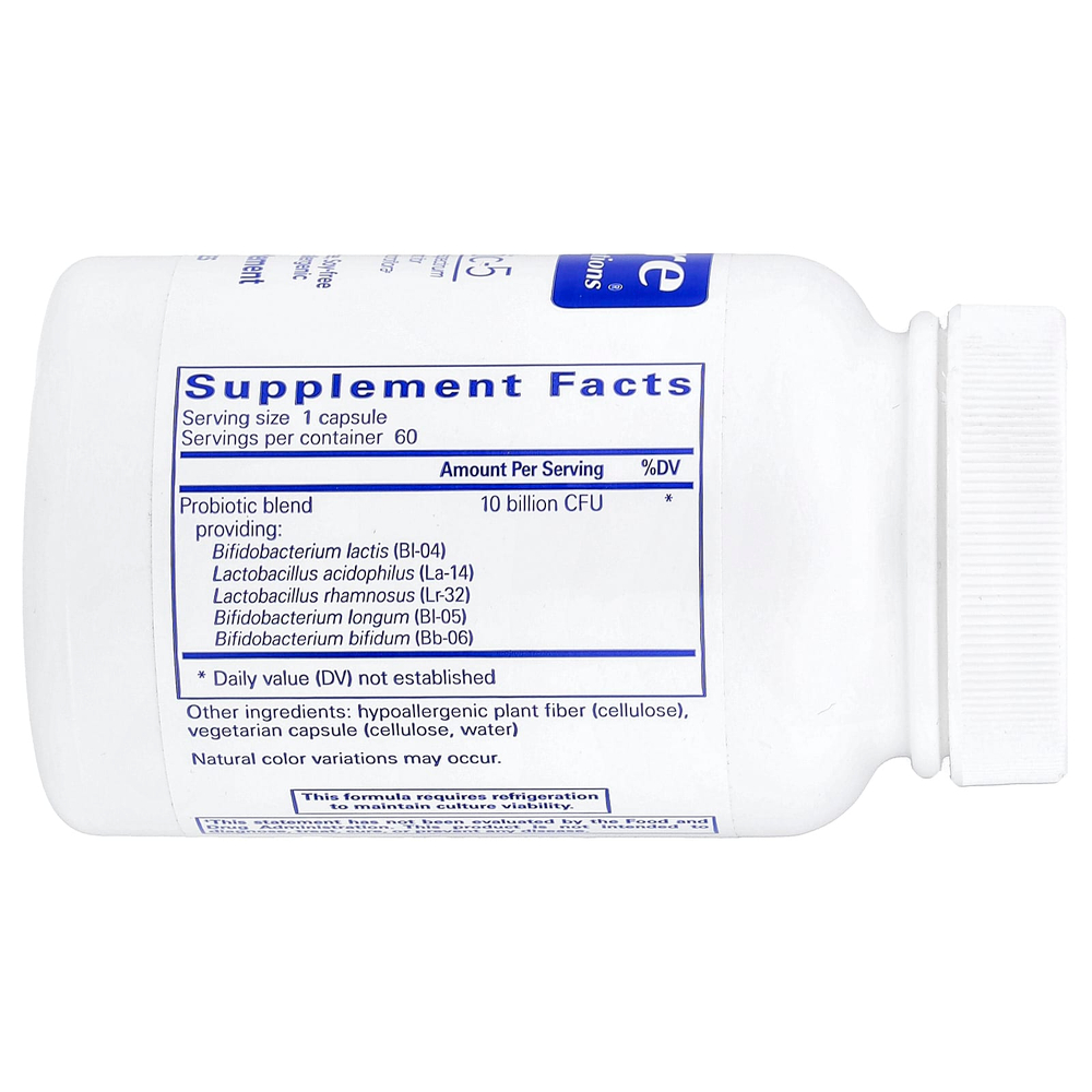 Pure Encapsulations, Probiotic-5, 60 капсул (10 млрд КОЕ в 1 капсуле)