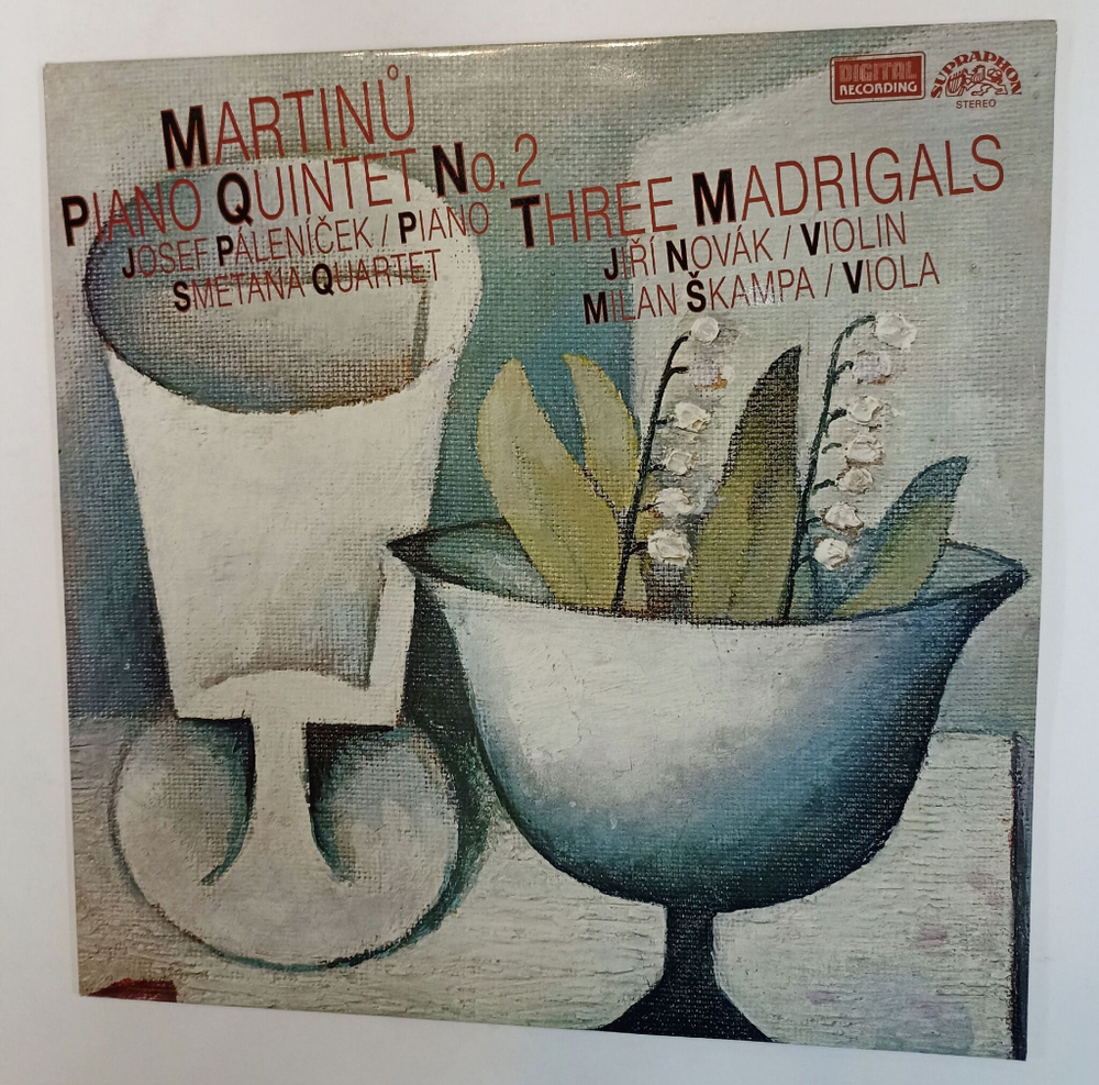 Винтажная виниловая пластинка LP Martinu Мартину, Богуслав, Smetana Quartet Piano Quintet No. 2 Three Madrigals (Чехословакия 1987)