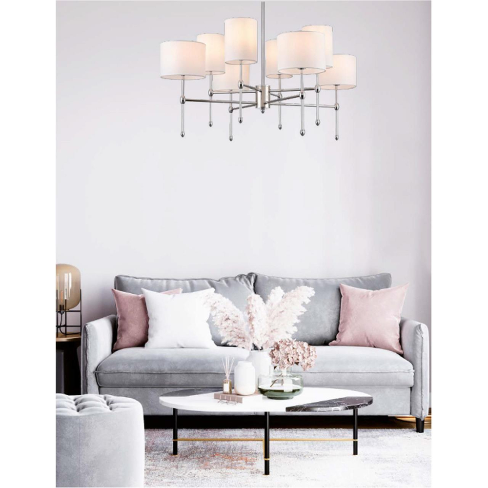 6589/8C CLASSI LN25 60 хром/белый, металл/текстиль Люстра потолочная E14 8*40W 220V LATTI