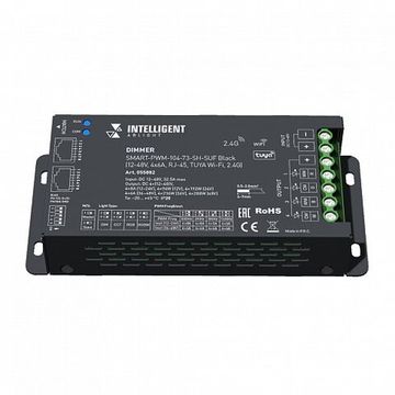 Диммер ШИМ для светодиодных лент 055882 SMART-PWM-104-73-SH-SUF Black (12-48V, 4x6A, RJ-45, TUYA Wi-Fi, 2.4G) INTELLIGENT Arlight
