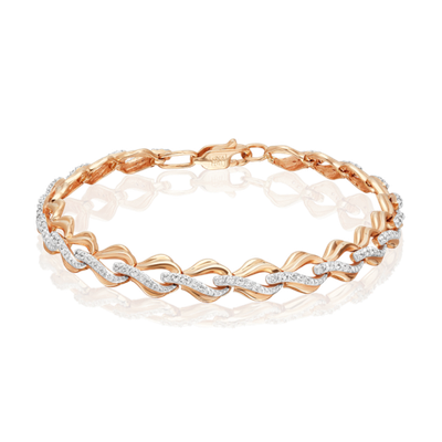 Браслет из красного золота с фианитами