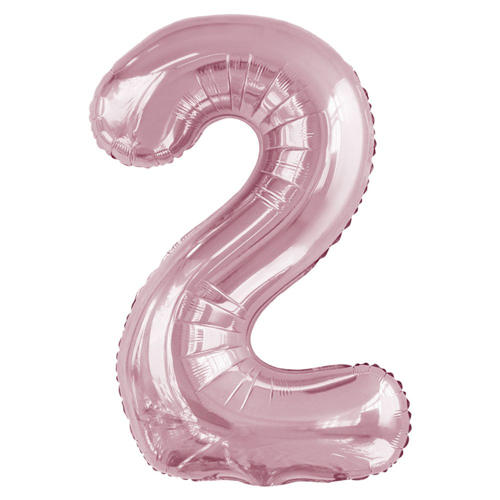 Шар (34&#39;&#39;/86 см) Цифра, 2 Slim, Светло-розовый, 1 шт. в уп.