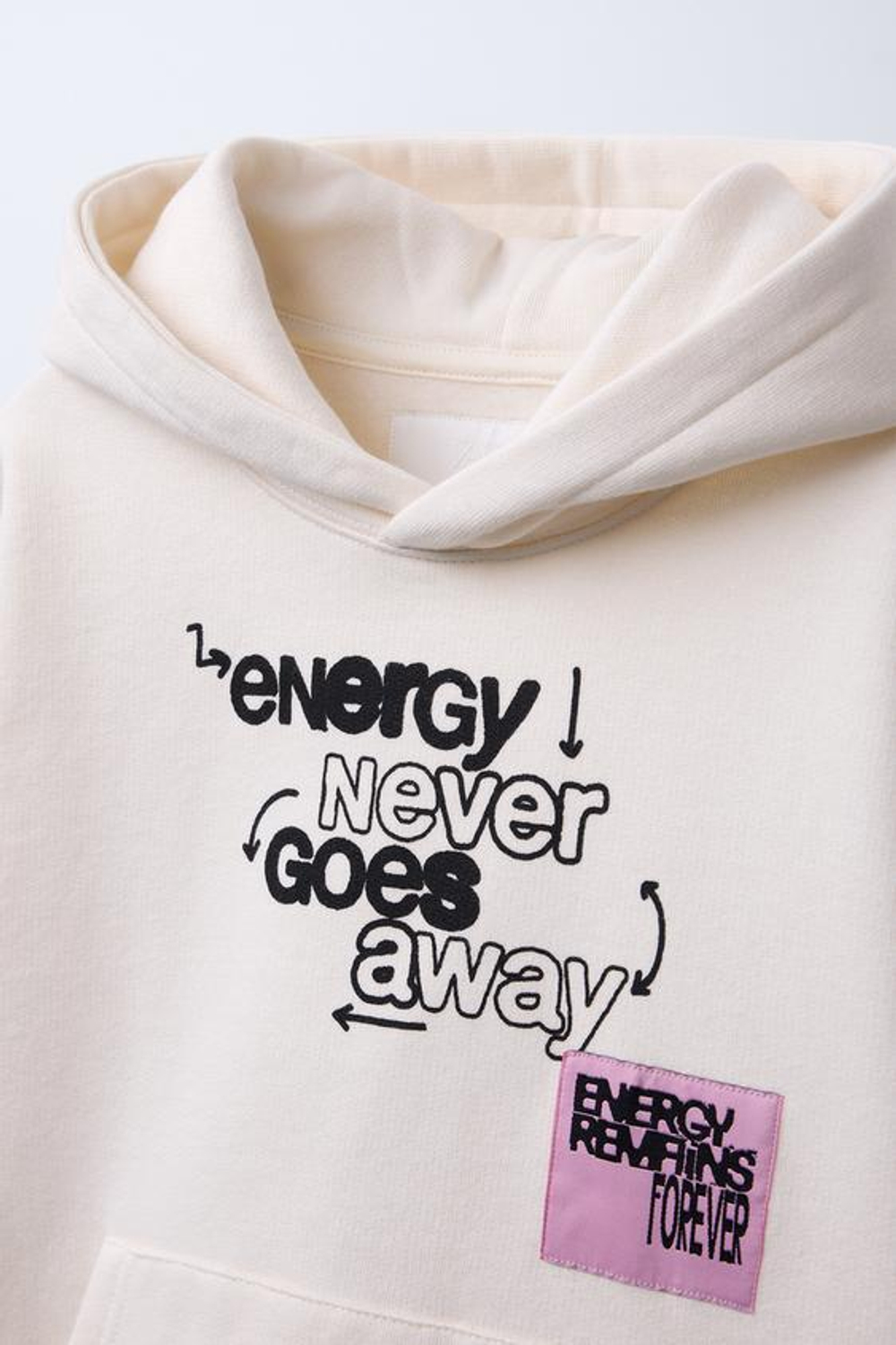 ZARA ХУДИ С ПРИНТОМ «ГРАФФИТИ», ЭКРЮ